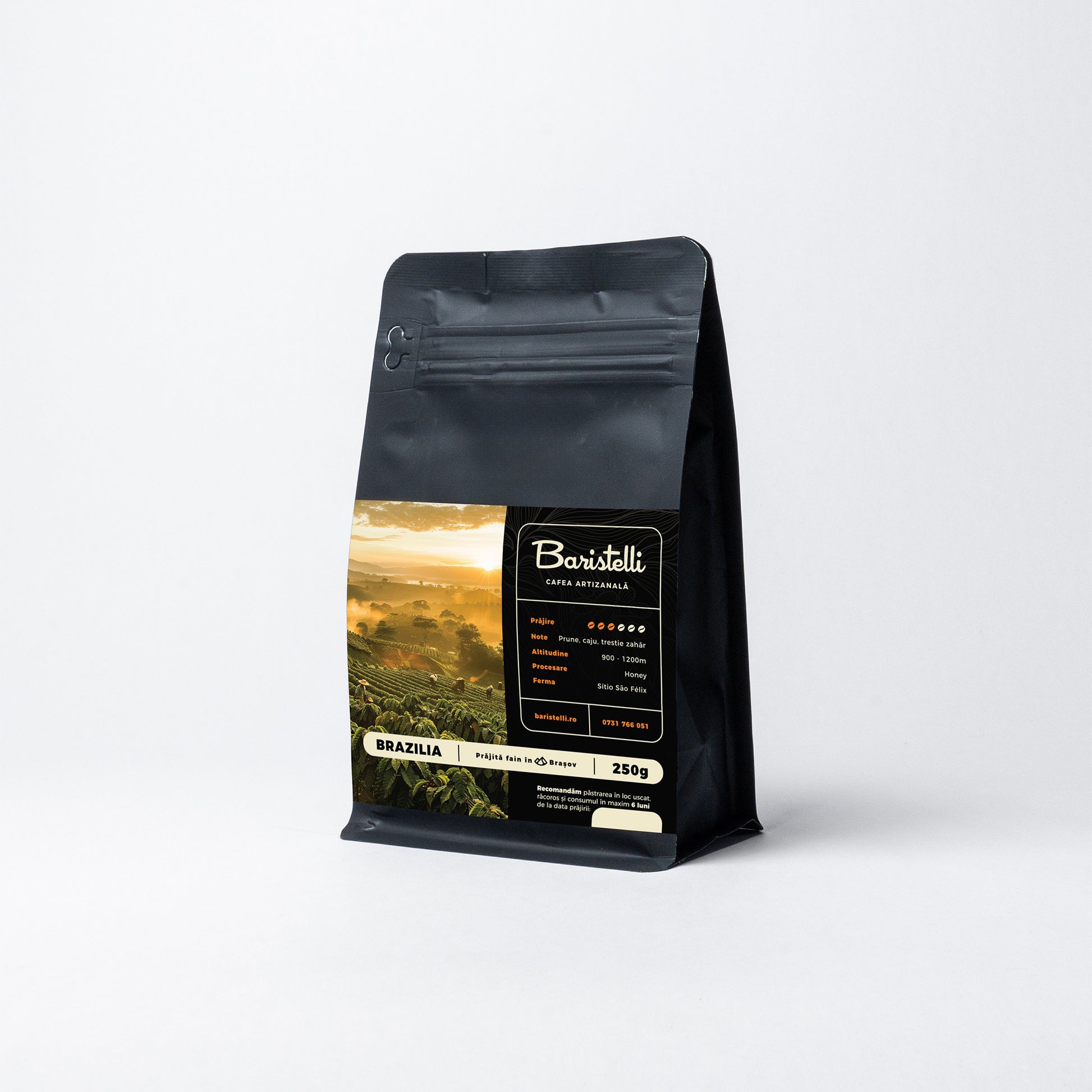 Brazilia, Sitio Sao Felix - Baristelli, Cafea Baristelli, origine Brazilia Sitio Sao Felix, prăjită mediu