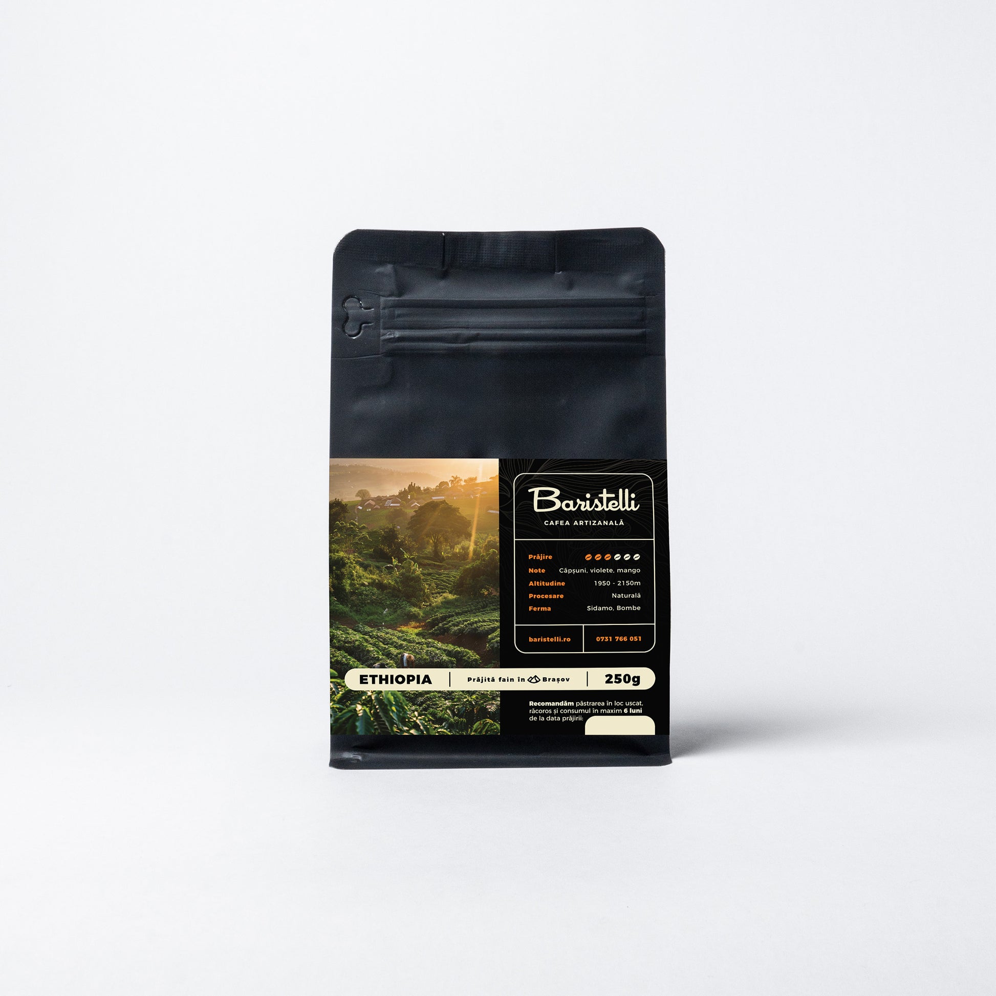 Ethiopia, Sidamo - Baristelli, prăjire optimizată pentru espresso