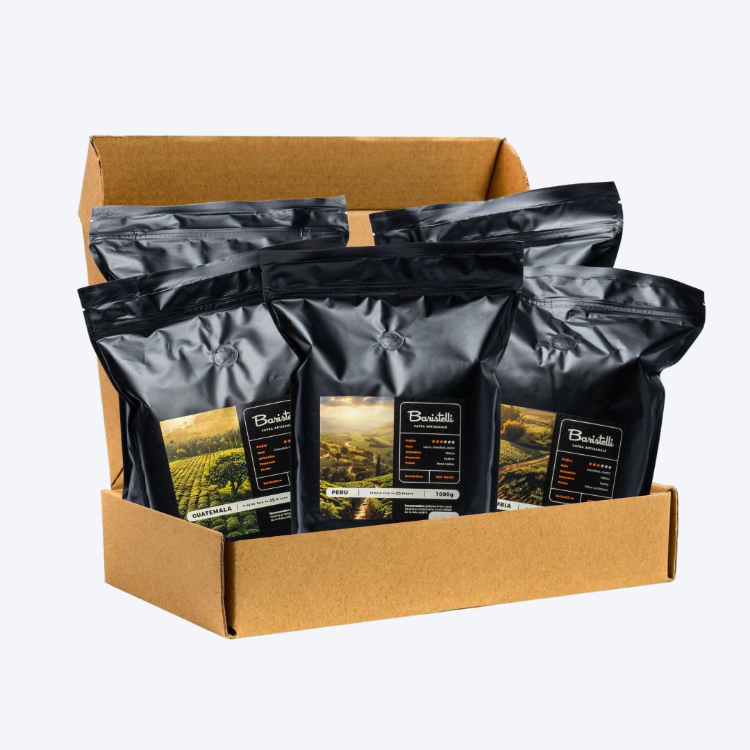 Pachet PROMO Cafea Boabe, Baristelli, 5 Origini America Latină