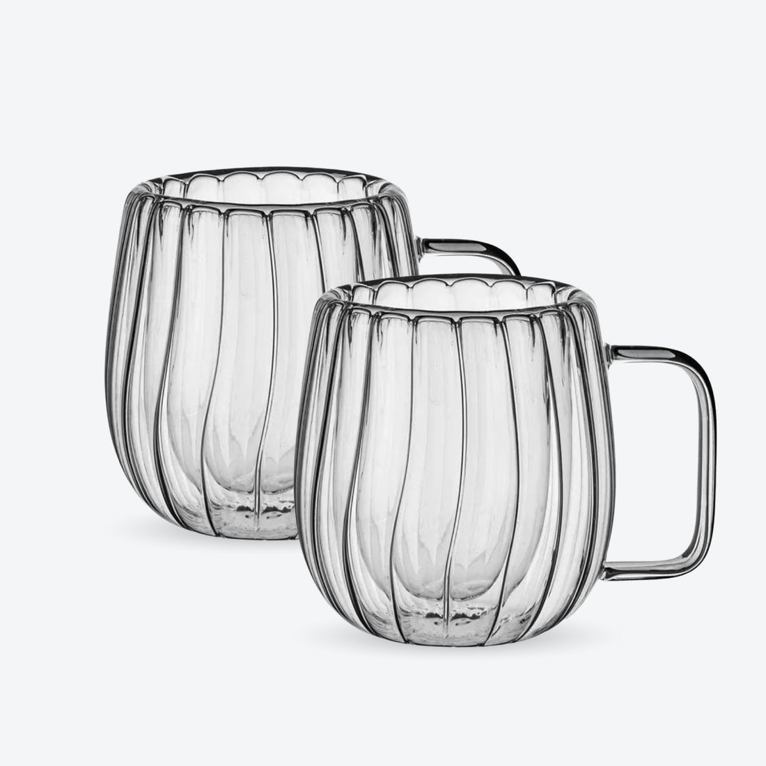 Cană cappuccino/ceai, sticlă dublă cu model, 230ml