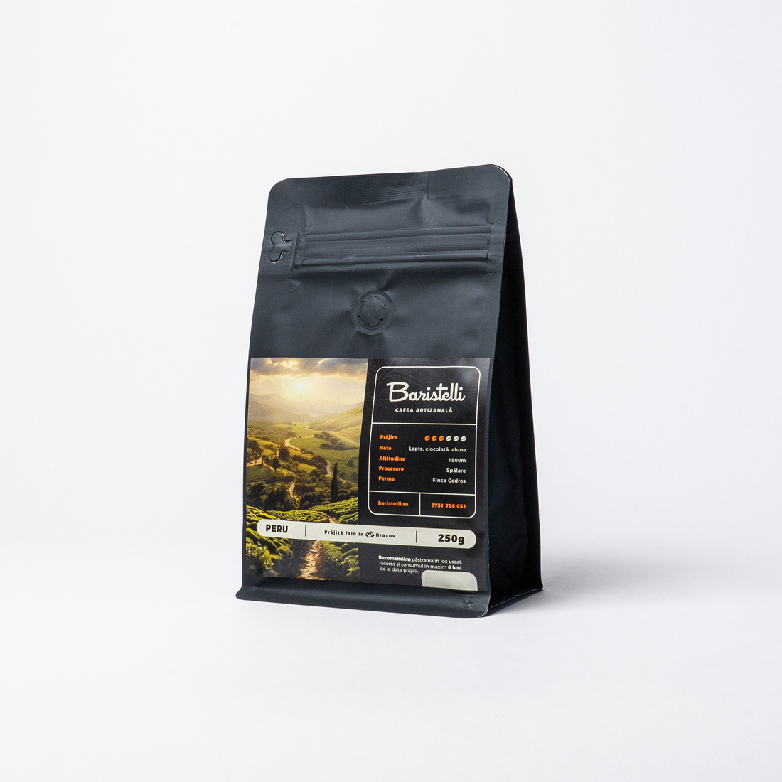 Cafea boabe, Baristelli, Origine Peru, 250g