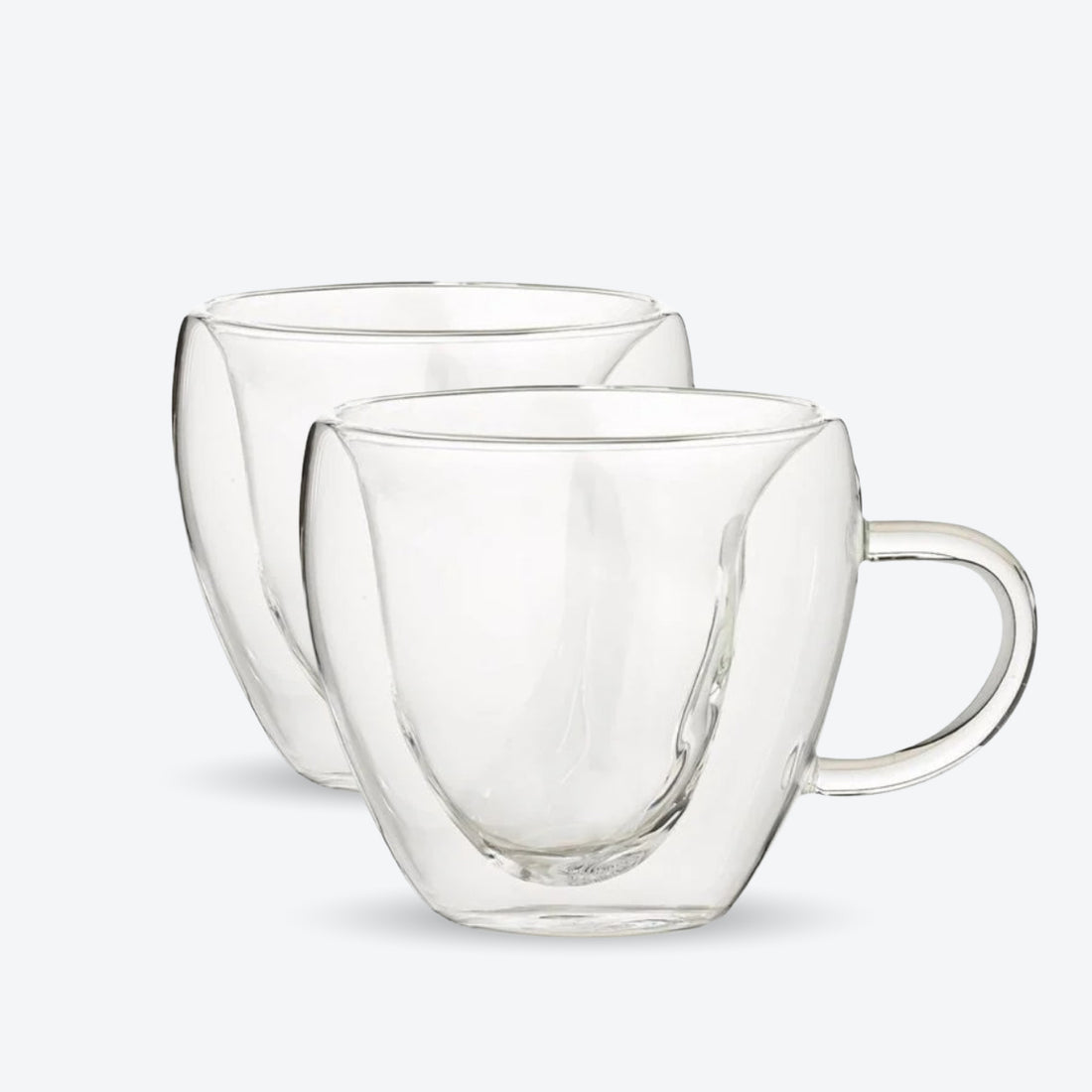 Cană latte/ceai, formă inimă, sticlă dublă, 240ml