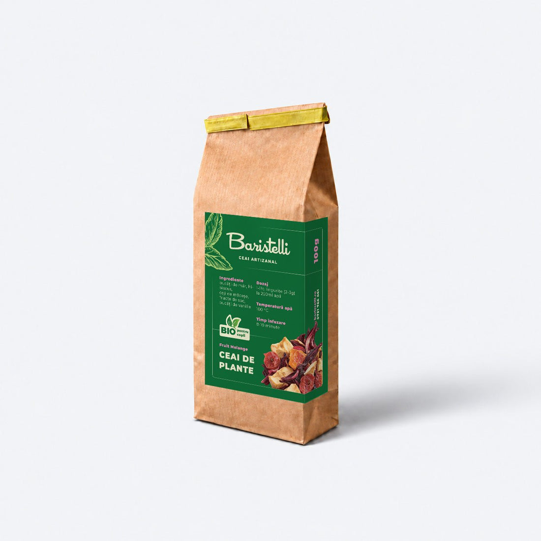 Ceai de fructe Bio pentru copii, Fruit Melange - 100 g - Baristelli - Baristelli