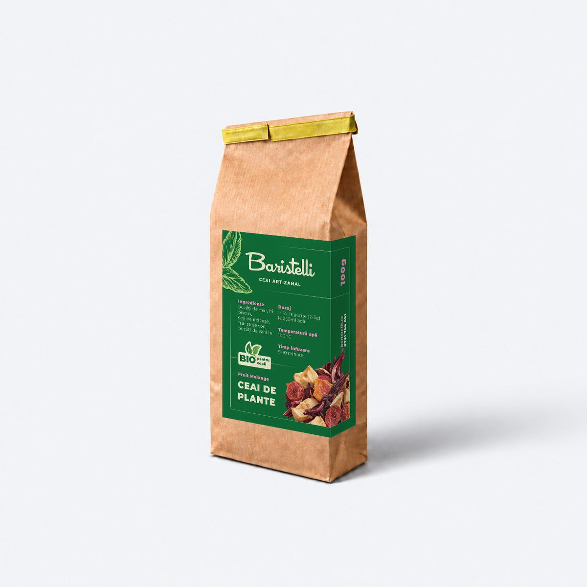 Ceai de fructe Bio pentru copii, Fruit Melange - 100 g - Baristelli - Baristelli